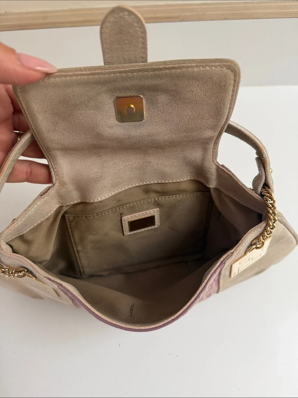 Fendi Zucchino FF shoulder baguette shoulder bag - Picture 4 of 7